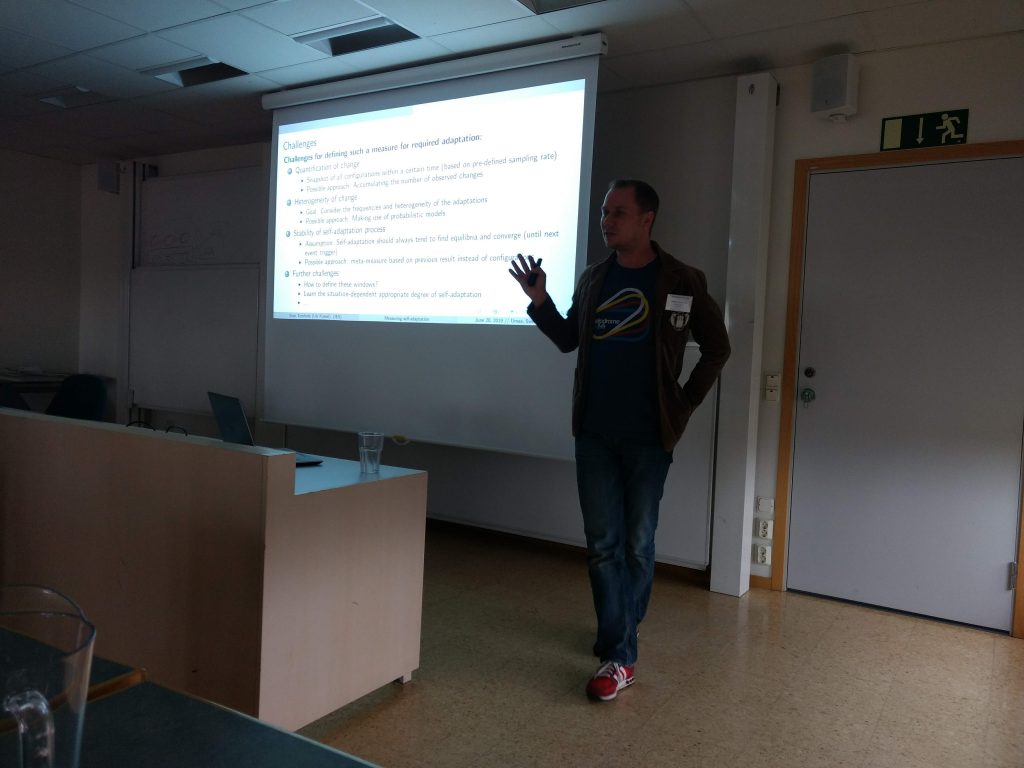 Sven Tomforde discussed measurement of self-adaptivity in his presentation "From “normal” to “abnormal” self-adaptation: A concept for determining expected adaptation efforts”